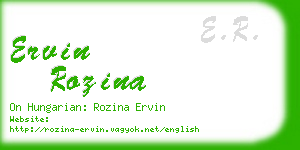 ervin rozina business card